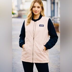 Vans Boom Boom Long women's jacket in rose cloud and black NWT